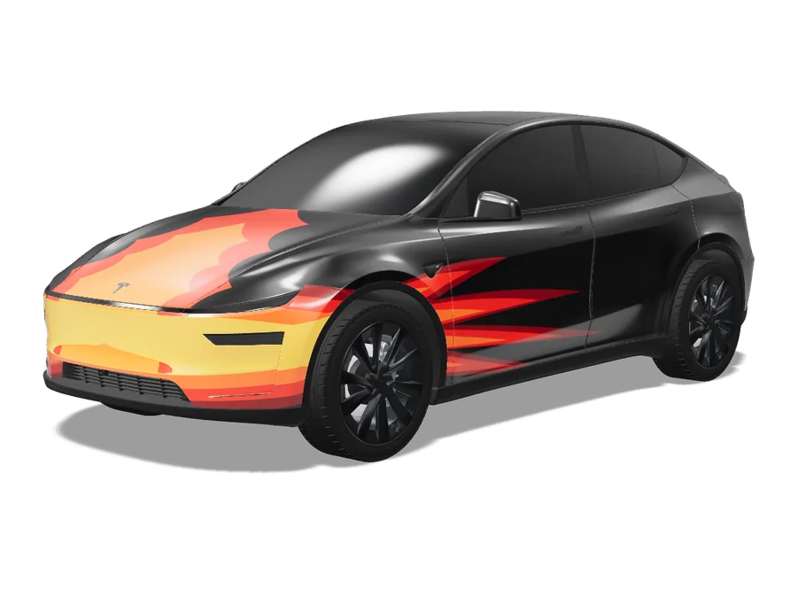 테슬라 Model Y 2025+에 적용한 Hot Rod Flames 랩