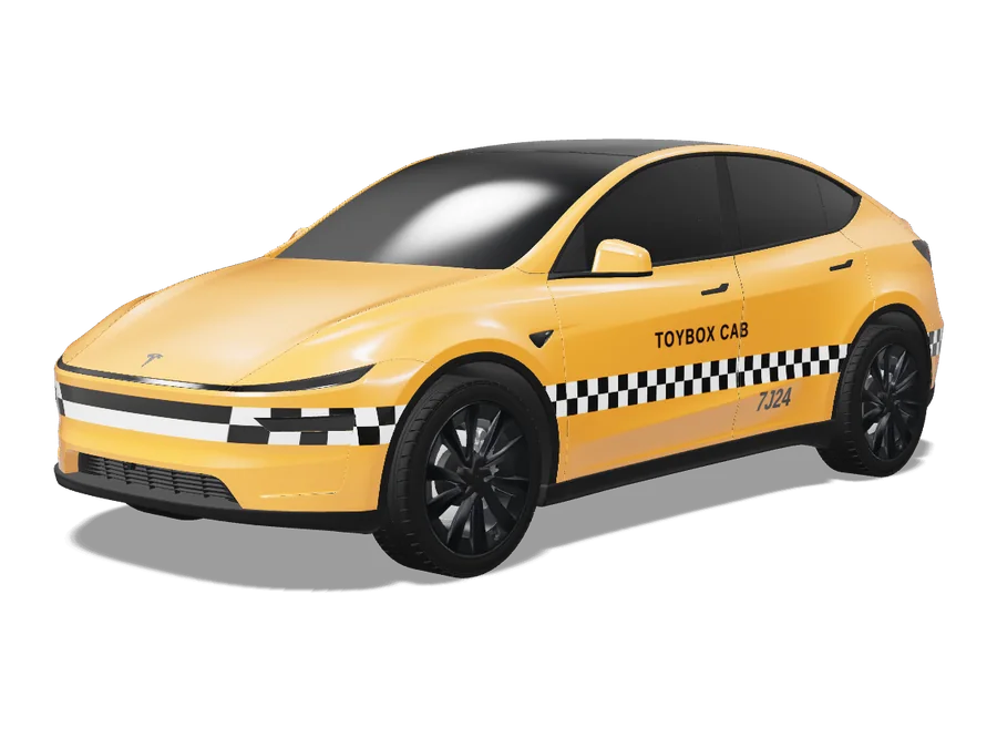 NYC Taxi wrap on a Tesla Model Y 2025+