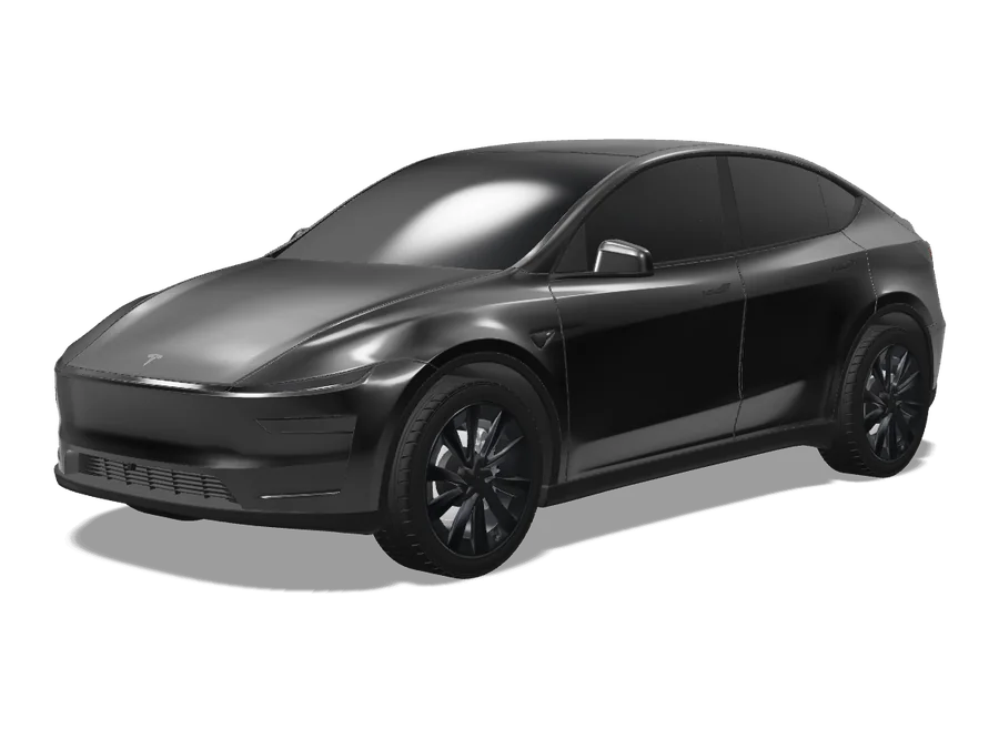 Satin Black wrap on a Tesla Model Y 2025+