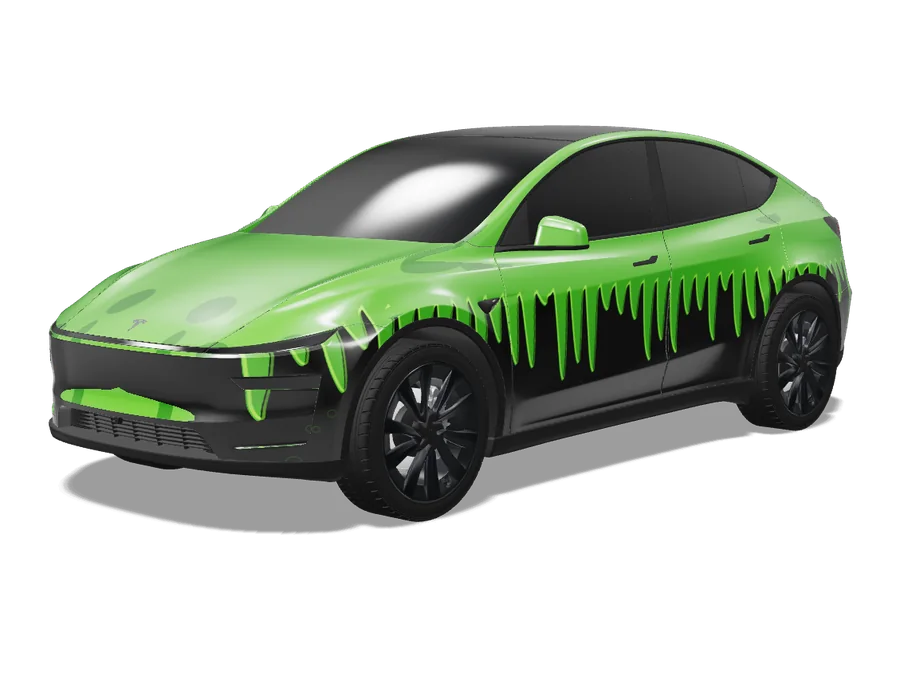 Slime Drip wrap on a Tesla Model Y 2025+